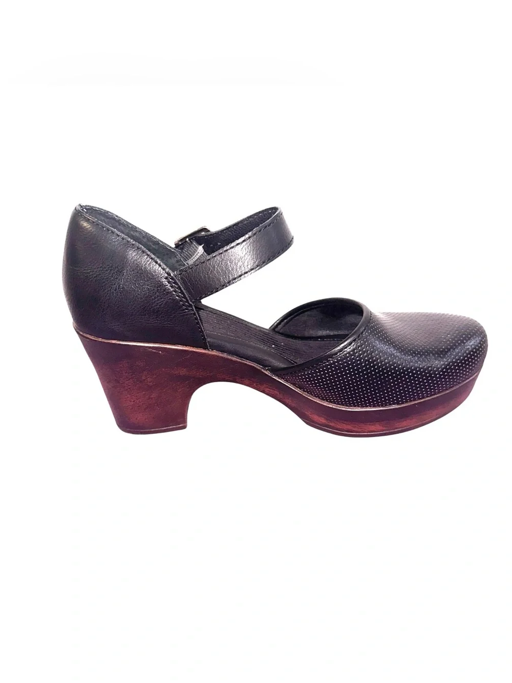 Women’s b.o.c. Size 9 Black Mary Jane Platform Heels with 3” Wood-Tone Heels
